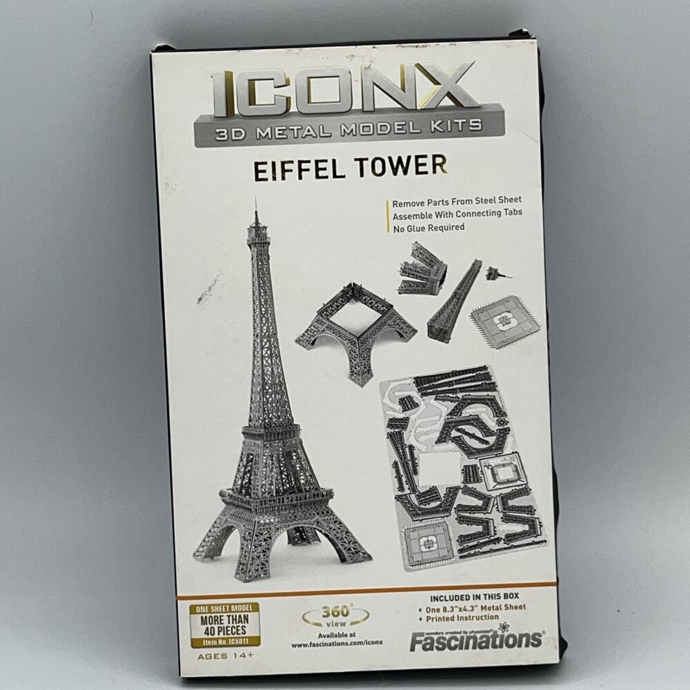 Fascinations Metal Earth Eiffel Tower ICONX Laser Cut 3D Model Collectibles